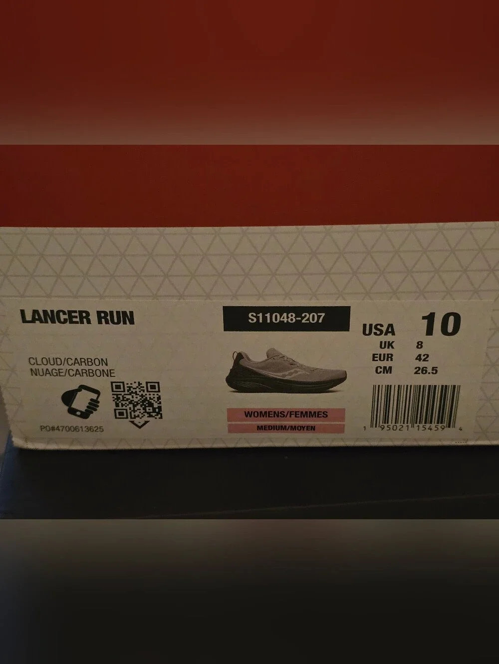 NEW Saucony Lancer Run Women's Size 10 Cloud/Carbon Running Shoes - NIB